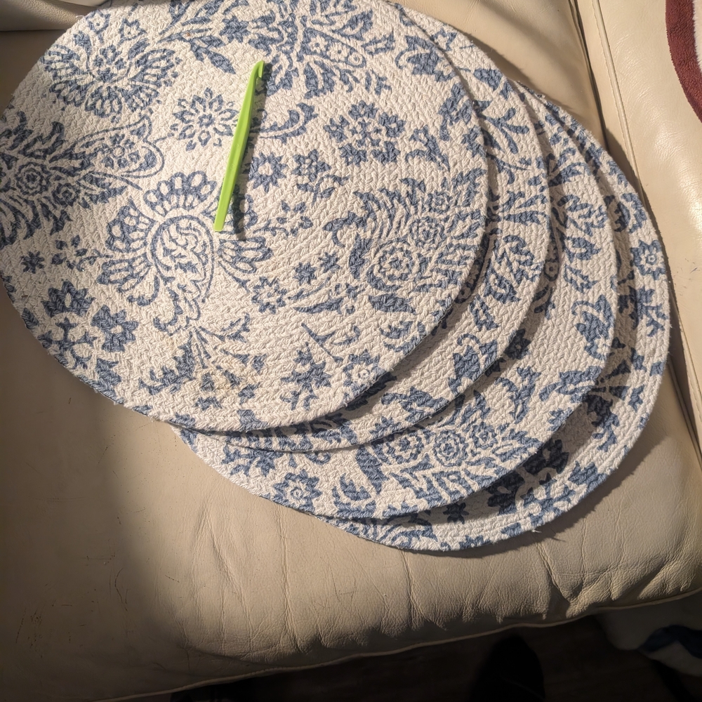 Blue and White Floral Placemats